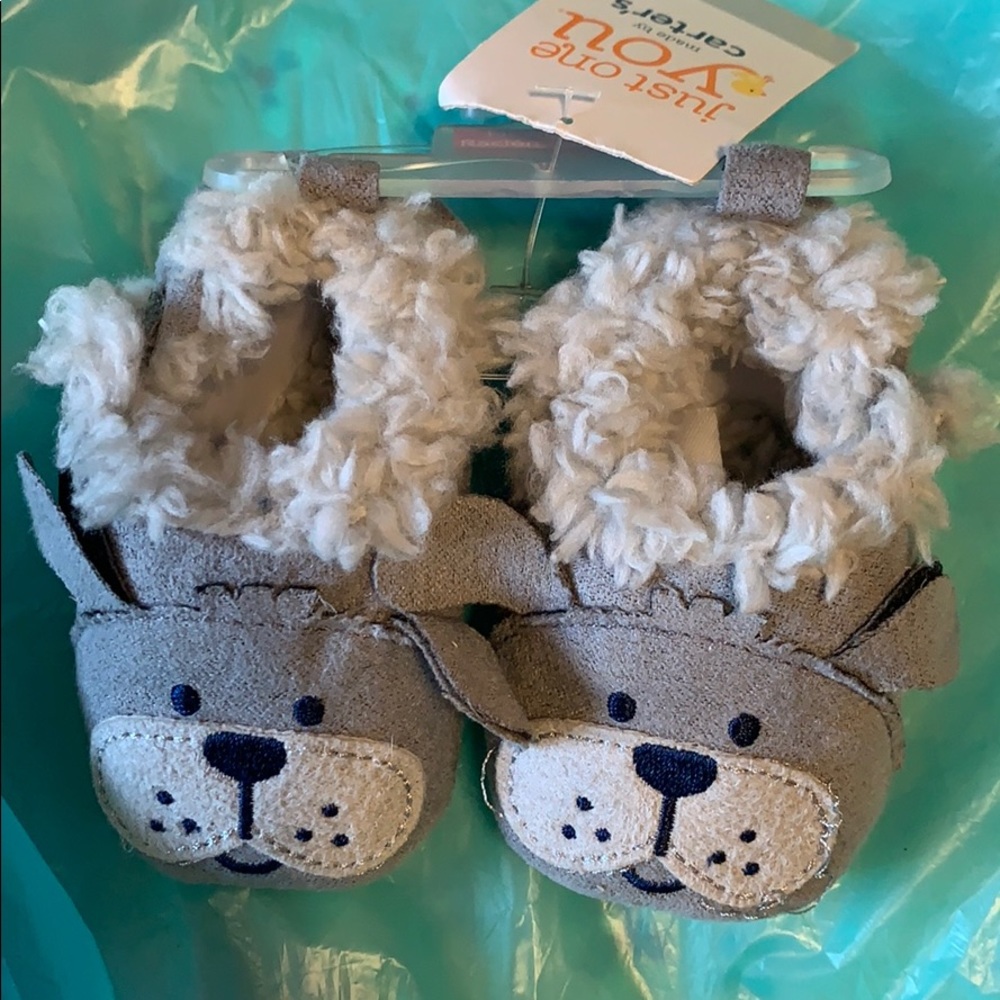 Grey infant slippers